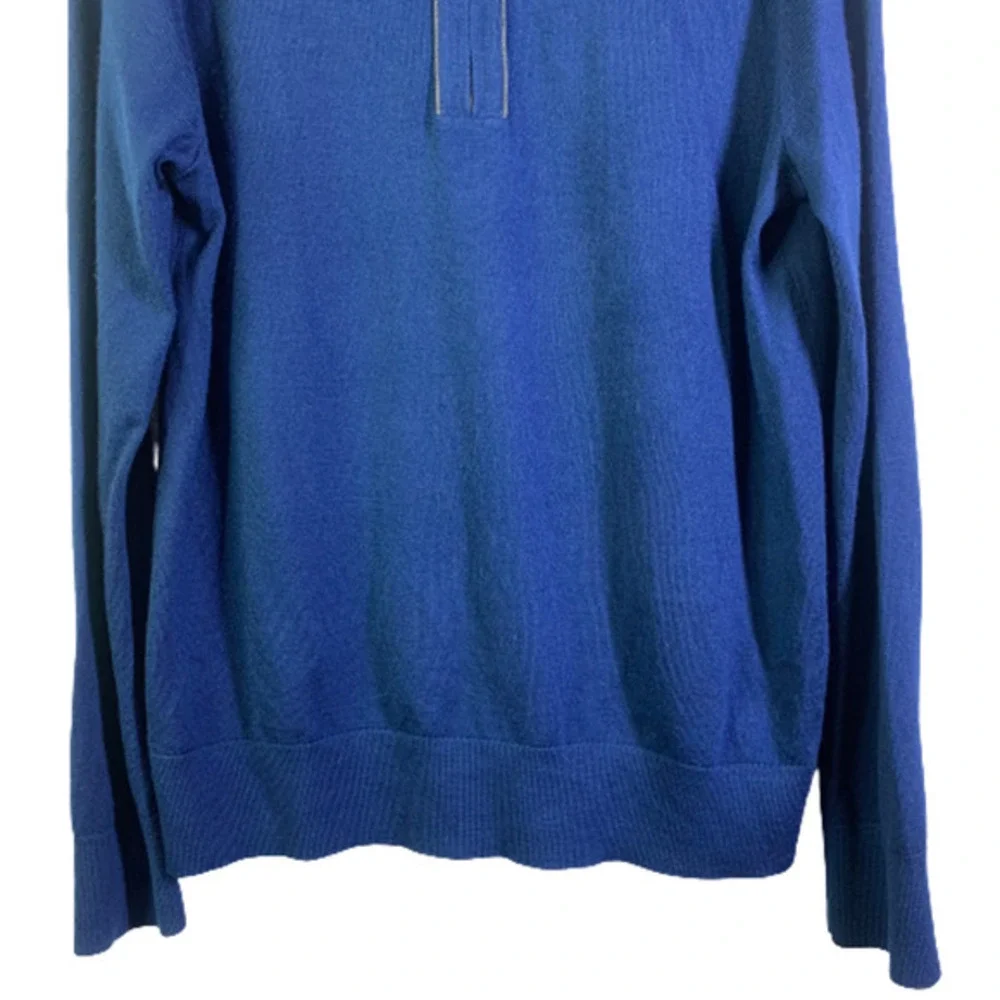 BANANA REPUBLIC Navy Blue Half-Zip Wool Pullover‎ Sweater